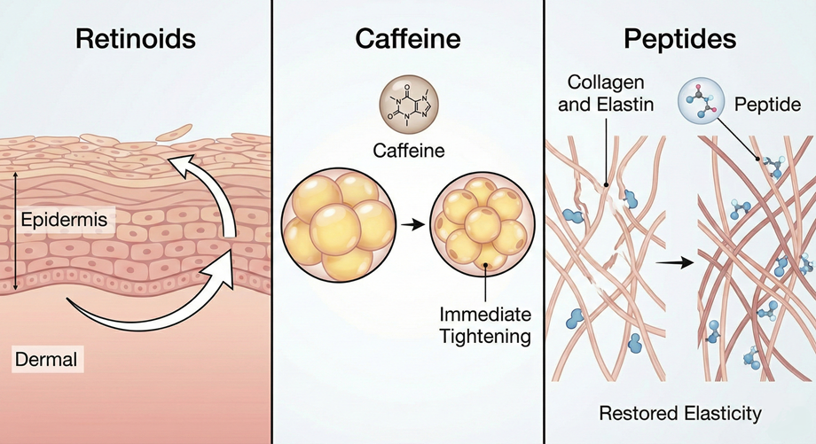 Science of Retinoids, Caffeine, and Peptides